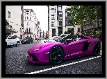 Miasto, Purpurowe, Lamborghini Aventador